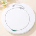 wholesale Silver Feather Charm Ankle Bracelet - 925 Sterling Silver Chain Anklets for Women-0-3