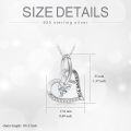 wholesale 925 Sterling Silver I Love You Heart Pendant with Moissanite and Cubic Zirconia Chain Necklaces for Women-0-1