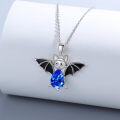 wholesale Sterling Silver Crystal Bat Pendant Necklace Gothic Animal Jewelry Gift for Women-0-1