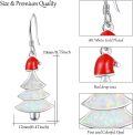 wholesale 925 Sterling Silver White Fire Opal Christmas Tree Snowflake Drop Earrings-0-5