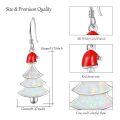 wholesale 925 Sterling Silver White Fire Opal Christmas Tree Snowflake Drop Earrings-0-5