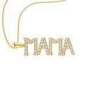 wholesale 925 Sterling Silver Mama Letters Pendant Necklace With Cubic Zirconia-0-0
