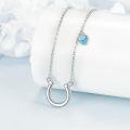 wholesale 925 Sterling Silver Turquoise Heart & Horse Shoe Necklace for Women-0-3