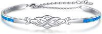 wholesale  Sterling Silver Opal Cuff Bangle Bracelet Hypoallergenic Gift for Women -Celtic Knot Bracelet