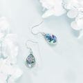wholesale 925 Sterling Silver Abalone Shell Celtic Triquetra Teardrop Dangle Earrings-0-4
