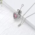 wholesale 925 Sterling Silver & Stone Butterfly Urn Necklace for Ashes - 2 in 1 Cremation Jewelry with Photo Locket, Memorial Keepsake for Loved Ones/Pets-0-2