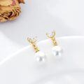 TOUPOP 14K Gold Pearl Dangle Earrings For Women Birthday Gifts-0-4