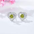 wholesale 925 Sterling Silver Birthstone Heart Stud Earrings Jewelry Gifts for Women-0-31