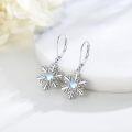 wholesale Rhodium-Plated 925 Sterling Silver Moonstone Snowflake Drop Earrings – Elegant Winter Gift for Women-0-1