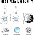 wholesale 925 Sterling Silver Starburst Moonstone Dangle Earrings - Celestial s for Her-0-3