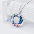 wholesale TOUPOP Mother's Day Gifts For Mom Her I Love You Mom Necklaces 925 Sterling Silver Heart Necklace With Circle Crystal Jewelry For Women Friends Mother Birthday -0-2
