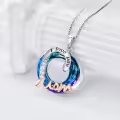 TOUPOP Sterling Silver Crystal Heart I Love You Mom Necklace For Women-0-2