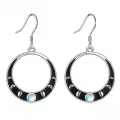 TOUPOP Sterling Silver Moon Phase Earrings with Stones-0-0