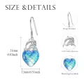 wholesale 925 Sterling Silver Heart-Shaped Mermaid Scale Drop Earrings Wholesale with Pearl Accents for Women and Girls-0-1