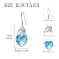 wholesale 925 Sterling Silver Fish Dangle Earrings With Iridescent Scales-0-2