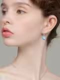 TOUPOP Sterling Silver Moonstone Frog/Mermaid Teardrop Dangle Earrings-0-1