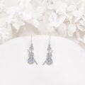 wholesale 925 Sterling Silver Cubic Zirconia Violin Earrings for Women, Hypoallergenic Gift for Violinists, 1.54 Inch Elegant Music Jewelry, Perfect for Sensitive Skin-0-2
