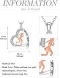wholesale 925 Sterling Silver Metal Sporty Heart-Shaped Tennis Player Pendant Necklace with Never Give Up Inscription - Gifts for Women-0-3