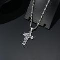 wholesale 925 Sterling Silver Saint Medal Cross Pendant Necklaces with Jesus Figure Religious Protection Charm Jewelry for Men Women Boys Girls Gift-0-3
