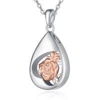 wholesale 925 Sterling Silver Rose Pendant Necklace-H-Rose Flower