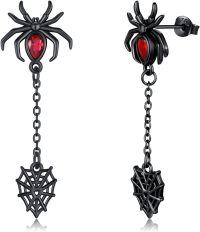 wholesale 925 Sterling Silver Spider Web Drop Dangle Hoop Earrings for Women-A-Spider