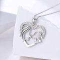 wholesale 925 Sterling Silver Mother and Child Heart Pendant Necklace - Mommy & Me s for Women-0-4
