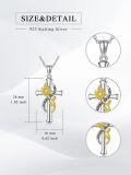 wholesale 925 Sterling Silver Sunflower Angel Wing Cross Pendant Infinity Necklace with Yellow Gold Plating and Crystal Centerpiece-0-4