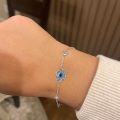 wholesale 925 Sterling Silver Evil Eye Bracelet with Sun and Moon Charms Anniversary Christmas Gifts for Women-0-2