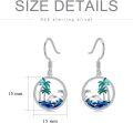 wholesale 925 Sterling Silver Dolphin & Palm Tree Dangle Drop Earrings for Women Girls Ocean Theme Graduation Gifts-0-3