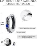 wholesale 925 Sterling Silver Blue Stone Norse Viking Celtic Knot Huggie Hoop Earrings-0-2