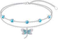 wholesale 925 Sterling Silver Turquoise Dragonfly Anklet-Dragonfly Bracelet