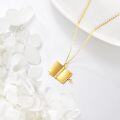wholesale 10K Gold Book Shaped Locket Pendant Necklace with Heart Charm and Chain - Fine s for Women-0-3