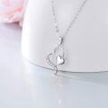 wholesale 14K Gold Double Heart with Cubic Zirconia Pendants Necklaces for Women s-0-1