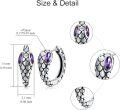 wholesale 925 Sterling Silver Purple Stone Snake Shape Huggie Hoop Earrings for Women Men Gifts-0-5