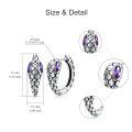 wholesale 925 Sterling Silver Serpent Hoop Earrings Wholesale With Purple Gemstones-0-5
