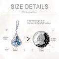 wholesale 925 Sterling Silver Blue Butterfly & Flower Drop Earrings with Pearls and Cubic Zirconia for Women-0-3