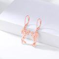 wholesale 925 Sterling Silver Unicorn Dangle Earrings with Rose Gold Plating and Crystal Accents for Women Girls-0-1