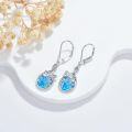 wholesale 925 Sterling Silver Orange Fire Opal Butterfly Drop Earrings-0-7