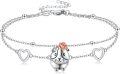 wholesale 925 Sterling Silver Guineapig Heart Charm Bracelet with Flower Pendant Gifts for Girls and Women-0-0