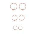 wholesale Rose Gold 925 Sterling Silver Small Ball Studs Minimalist Hoops 6 Pairs Set-0-0