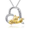 wholesale 925 Sterling Silver Forever In My Heart Fox Pendant Necklace-0-0