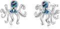 wholesale 925 Sterling Silver Octopus Abalone Shell Stud Earrings Sea Life  for Her-0-0