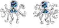 wholesale 925 Sterling Silver Octopus Abalone Shell Stud Earrings Sea Life  for Her-Octopus