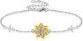 wholesale 925 Sterling Silver Sunflower Bracelet with Hypoallergenic Charm for Women - Sunshine Gift for Her-0-0