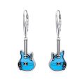 TOUPOP 925 Sterling Silver Turquoise Music Dangle Earrings For Women-0-0