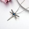 wholesale 925 Sterling Silver Dragonfly Urn Pendant Necklace Turquoise Stone Oxidized Memorial Jewelry-0-73