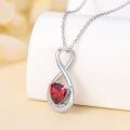wholesale TOUPOP January Birthstone Necklace For Women Garnet Necklace Pendant 925 Sterling Silver Infinity Love Moon Jewelry Birthday Christmas Gifts For Women Mom Wife Girlfriend -0-3