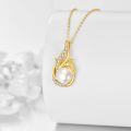 wholesale 14K Gold Pearl & Cubic Zirconia Phoenix Pendant Necklace for Women Girls-0-2