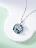 wholesale TOUPOP Cat Necklace Gifts For Women Sterling Silver Celtic Mounatin Moon Pendant With Blue Crystal Birthday Christmas Jewelry Gifts For Women -0-4