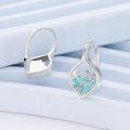 wholesale 925 Sterling Silver Turquoise Stone Mountain Wave Design Leverback Earrings-0-1